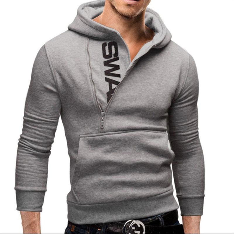 Autumn and Winter Hoodie Side Zipper Hooded Pullover Plus Fat Plus Size Hoodie for Young Men