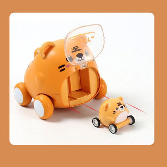 Children's Educational Toys Cartoon Button Catapult Car Toys Small Animal Inertia Toy Car Fall-resistant Cute Pet Modeling Toys