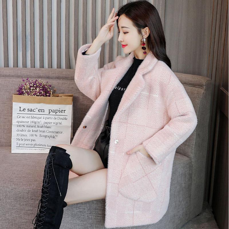 Woolen Coat Women Autumn and Winter Mid-length Slim and Thin Short Double-sided Woolen Coat