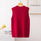 Spring and Autumn Thick Knit Top Loose V-neck Versatile Vest Fashion Knitted Women's Vest