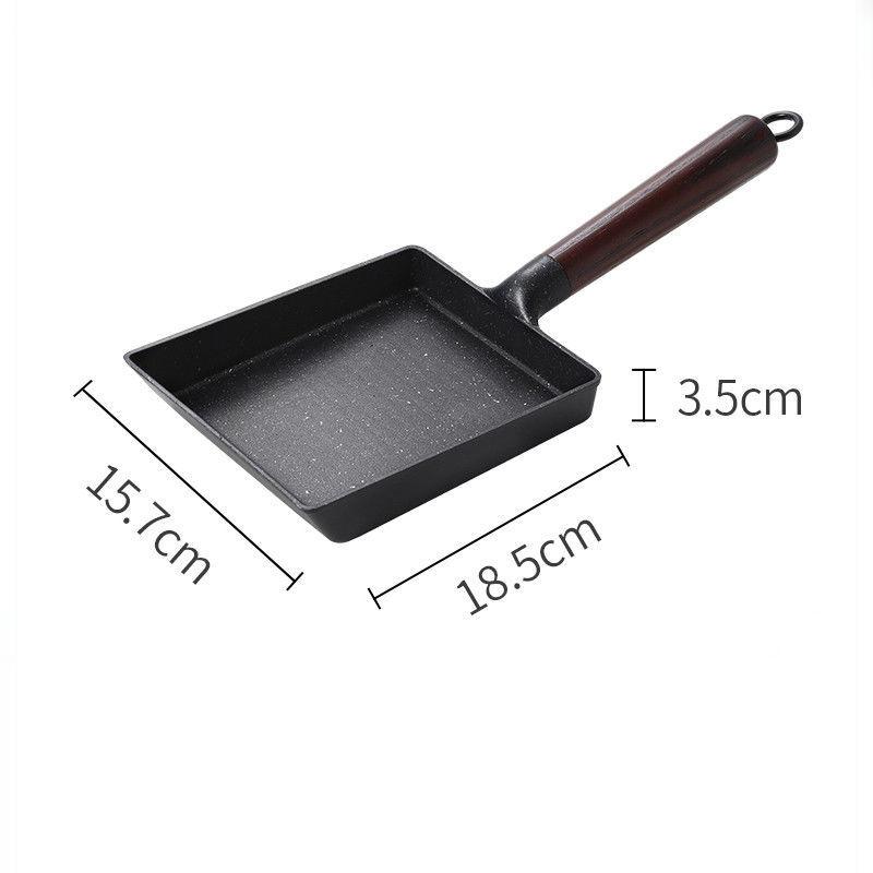 Maifanshi Yuzi Pan Small Nonstick Pan Mini Japanese Style Frying Pan Household Square Thick Omelette Roll Flat Bottom Breakfast