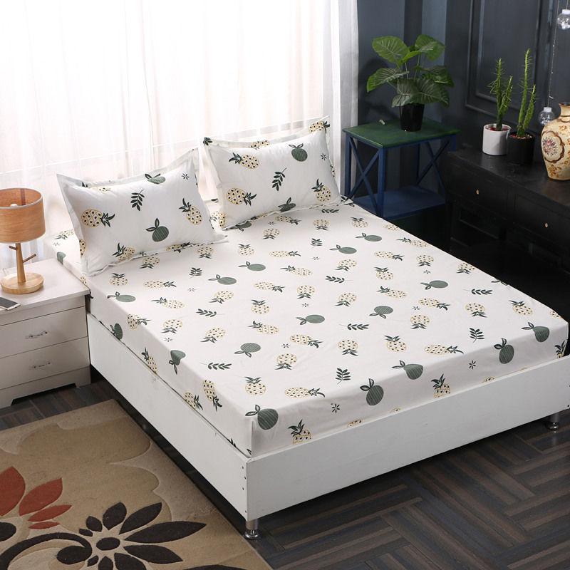 3pcs/set Skin-friendly One-piece Bed Sheet Simmons Protective Cover Non-slip Bed Sheet Fadeless  Bed Cover