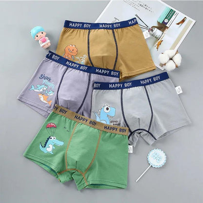 Boy Panties Boys Boxer Underwear for Kids Striped Cartoon Underpanties Bottoms Boys Clothes for 6 8 10 12 14 Years Old