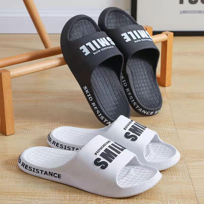 Men's and Women's Same Style Non-slip Slippers Summer Couples Home Bathroom Bath Slippers Men's Outer Wear Flip-flops Sandals and Slippers