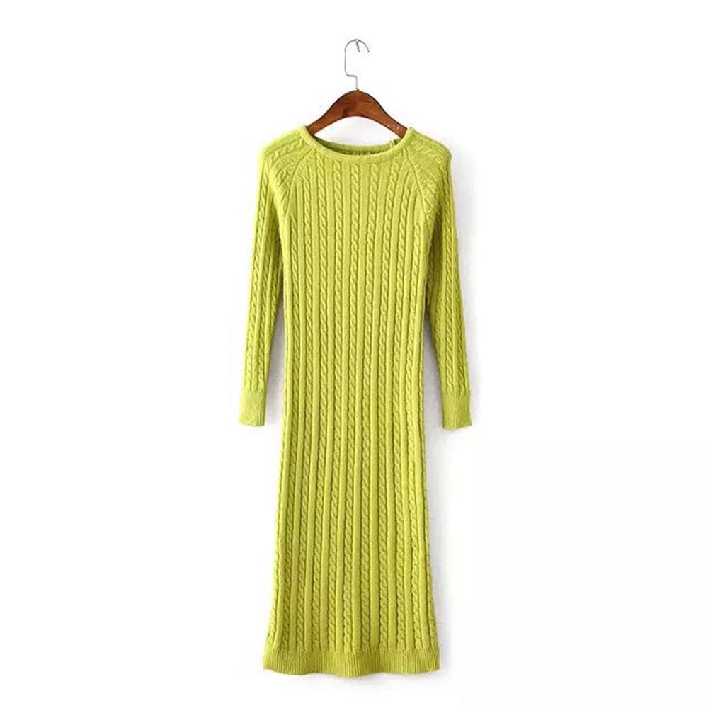 2019 Women fashion Twisted  Sweater Dress   Femme Long sleeve pullover Sweater Dresses