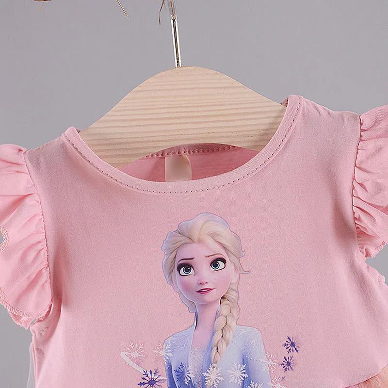 Baby Girl Summer Dress Sleeveless Girl Western Style Mesh Cartoon Dress Summer