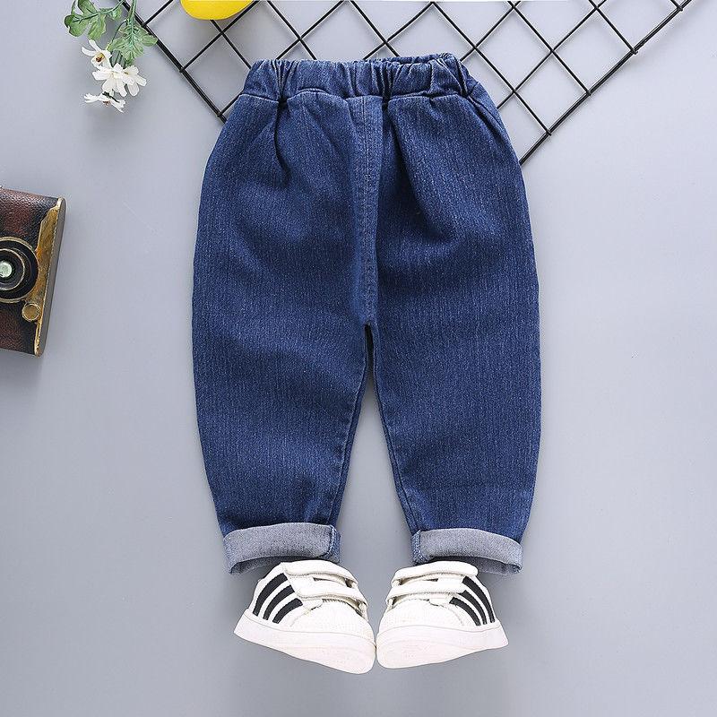 Children's Pants Summer Thin Stretch Jeans Korean Style Printing Smiling Face Leggings Boys' and Girls' Jeans