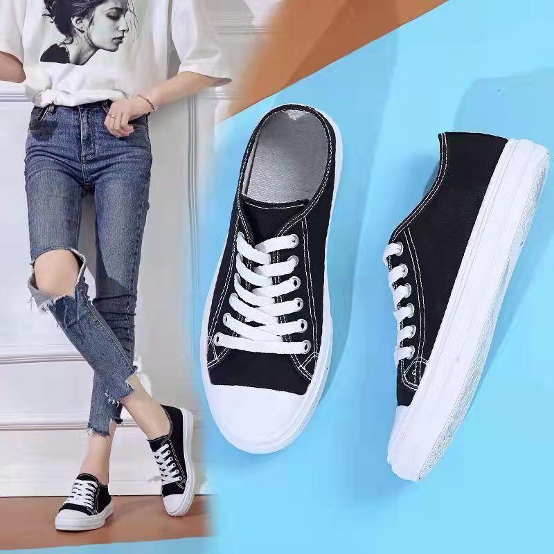 Female Spring and Autumn Canvas Shoes Student Casual Sports Shoes Korean Running Shoes Flat Biscuits