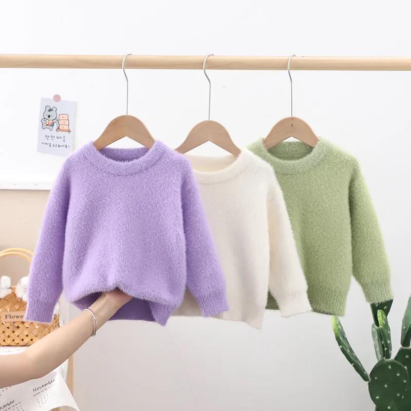 Children's Sweaters Girls Mink Fleece Can't Afford The Ball 2021 Spring and Autumn Sweaters Big Children's Sweaters Boys Winter