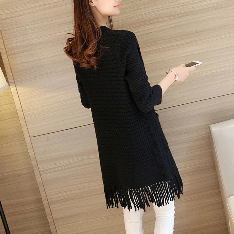 Autumn and Winter Casual Coat Mid-length Long-sleeved Cardigan Loose Knit Sweater