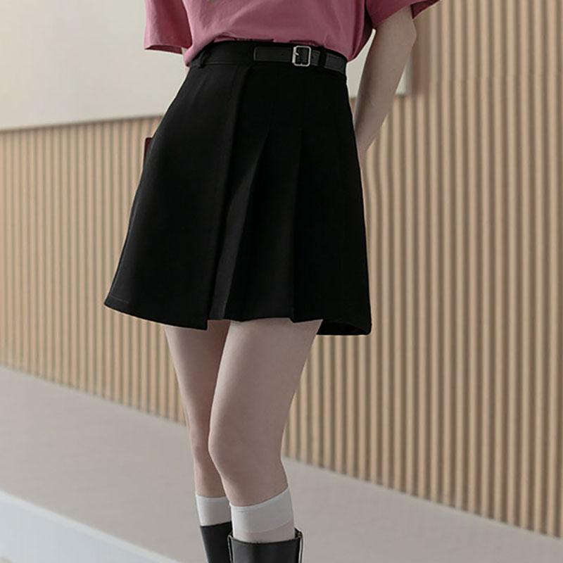 Woman Skirts High Waist Pleated Skirt Female Irregular Thin A-line Short Skirt Solid Color Hip Skirts Girls School Uniform Skirt