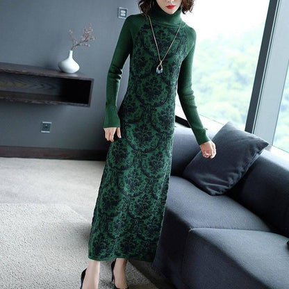 Sweater Dress Fashion Women Knitted Dresses Elegant Women Long Sweaters Dress Knitting Women Dresses