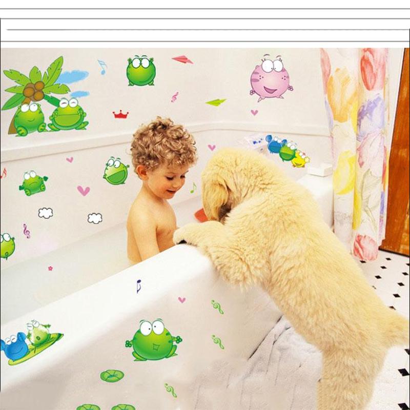 Summer Kindergarten Cartoon Wall Decoration Stickers Bathroom Toilet Summer Sticker Small Frog