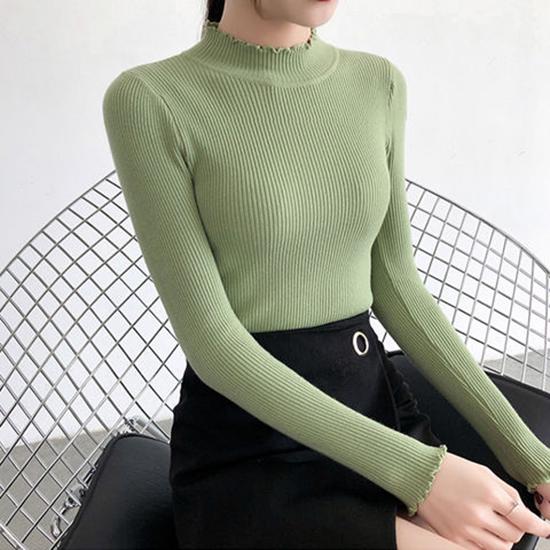 Sweaters for Women Pullover Casual Turtleneck Long Sleeve Knit Sweater Female Jumpers Basic Sweater