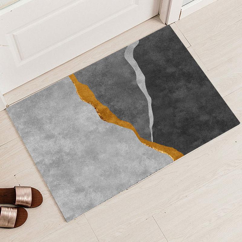 Simple Style Geometric Pattern Carpet Entrance Door Mat Living Room Non-slip Carpet Absorbent Bathroom Mat Kitchen Non-slip Floor Mat