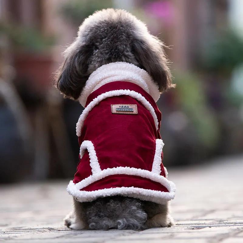 Dog's Winter Clothing Cats Cotton Warm Vest Dog Jumpsuit Puppy Outfit Small Dogs Coat Four Sleeves Pet Clothing Soft Cats Sweater Jumpsuit Outerwear