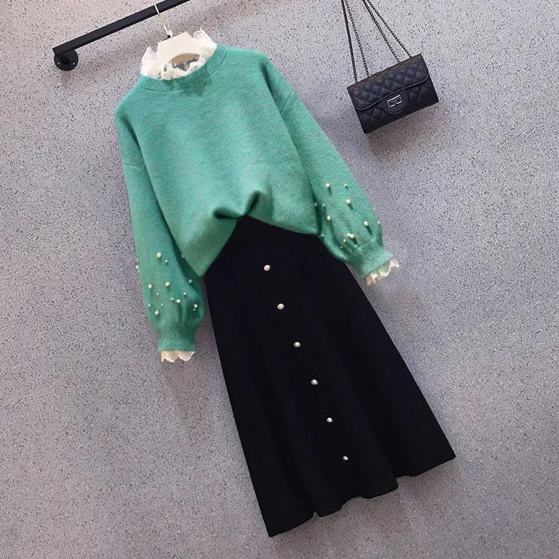 Women's Autumn Suits Women's Sweaters Slim Dress Two-piece Spring Suits