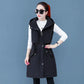 Women's Winterized Vest Winter Fleece Plus Thick Mid-Length Cotton Parka Coat