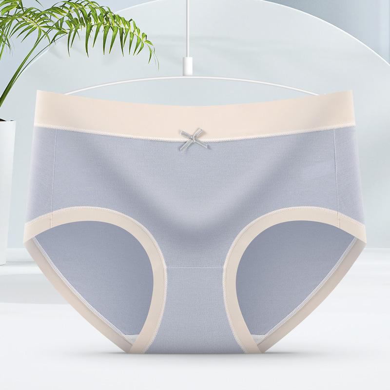 7Pcs/Set Women's Spring All-match Large Size Causal Cotton Briefs Ladies Summer Mid Waist Solid Color Highly Elastic Seamless Underpants