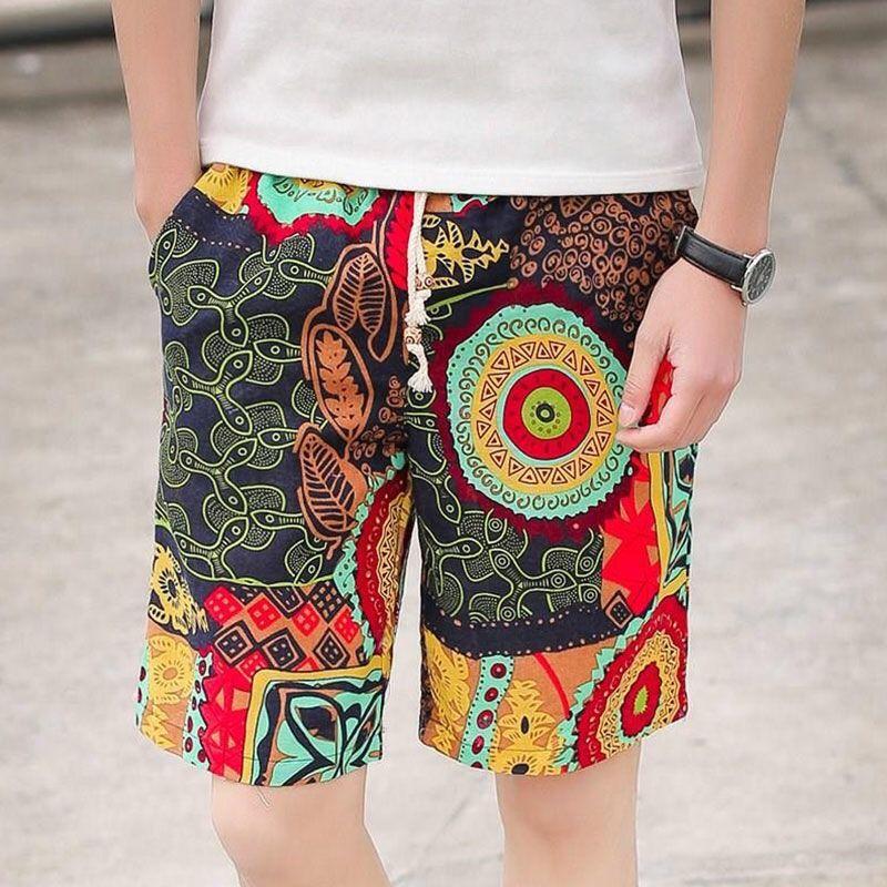 Men's Summer Shorts Five-point Pants Hemp Rope Men's Beach Pants Tide Loose Big Pants Casual Youth Mid-pants