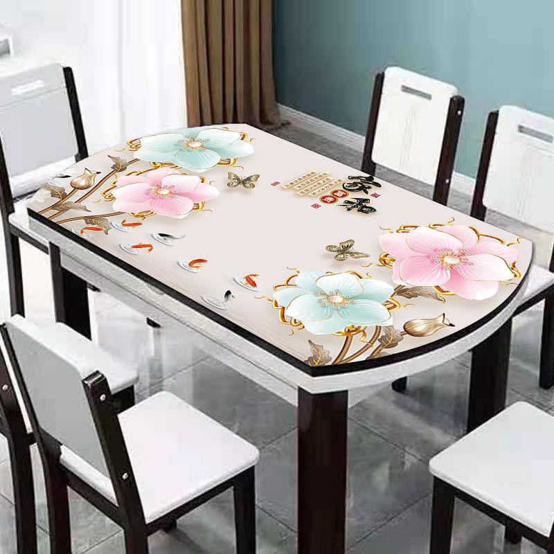 Table Cloth Waterproof and Oil-proof 3D Printing Pvc Anti-scalding Disposable Soft Glass Opaque Thickened High-end Cover Cloth