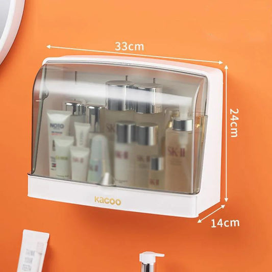 Cosmetic Storage Box Wall-mounted Skin Care Products Vanity Rack Free Perforation Dustproof and Waterproof Makeup Box