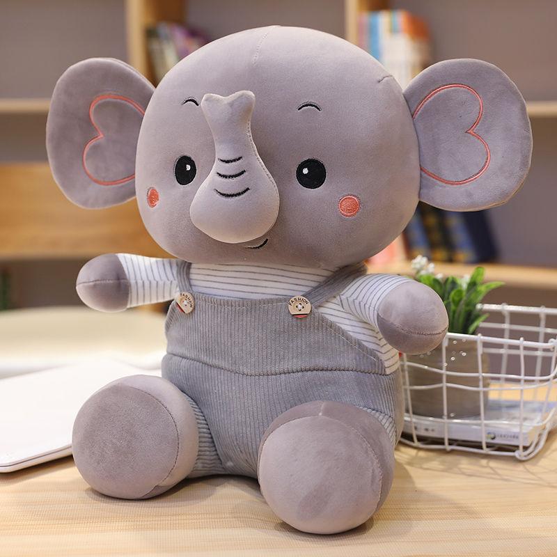 Lovely Romper Little Elephant Plush Toys Cute Elephant Doll Bed Pillow Sleeping Doll Soft Kid Gift