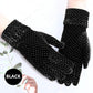 Women's Autumn Winter Gold Velvet Gloves Warm Windproof Outdoor Cycling Driving Mittens Korean Style Pure Color Polka-dot Gloves Elastic Full Fingers