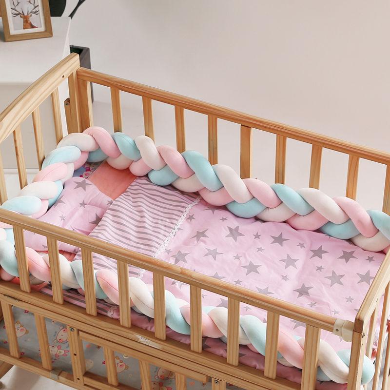 Baby Bed Bumper Crib Pad Protection Weaving Plush Baby Bedding Accessory Infant Room Decoration