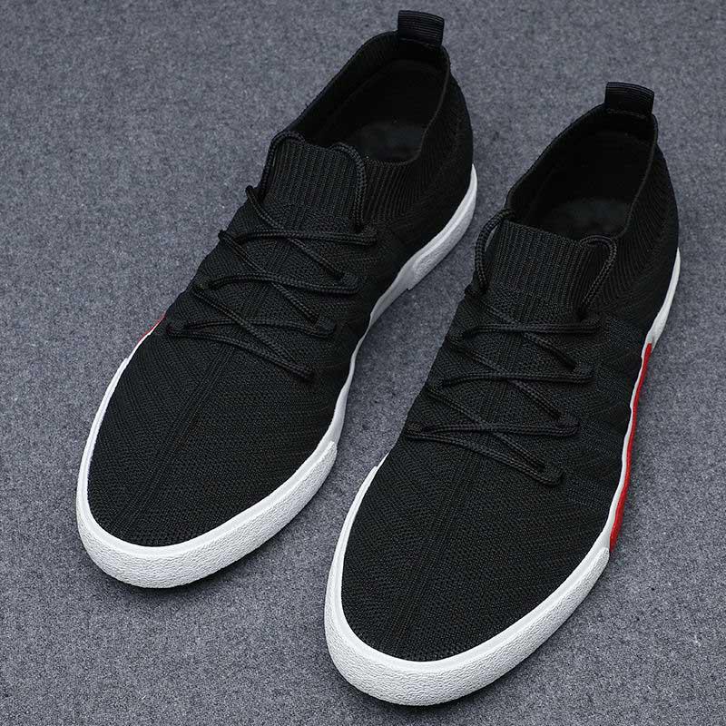 Plus Size 38-44 Summer Men Knitting Lace Up Sneakers Comfortable Running Basketball Shoes Breathable Shockproof Non-slip Shoes