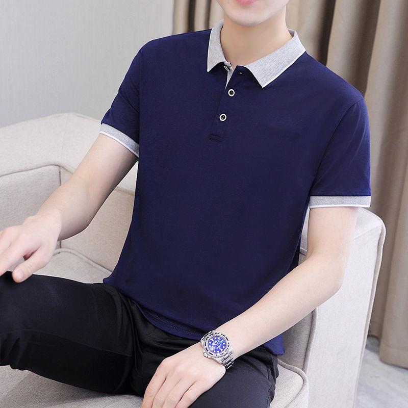 Men's Short-sleeved T-shirt Summer New Style    Shirt Half-sleeved Shirt Lapels with Collared Clothes