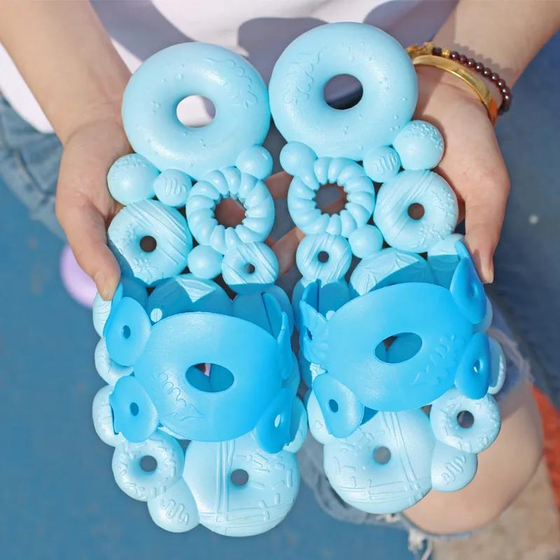 Bathroom Non-slip Sandals and Slippers for Men and Women Summer Home Indoor Bath Soft Bottom Donut Hollow Cute Personality