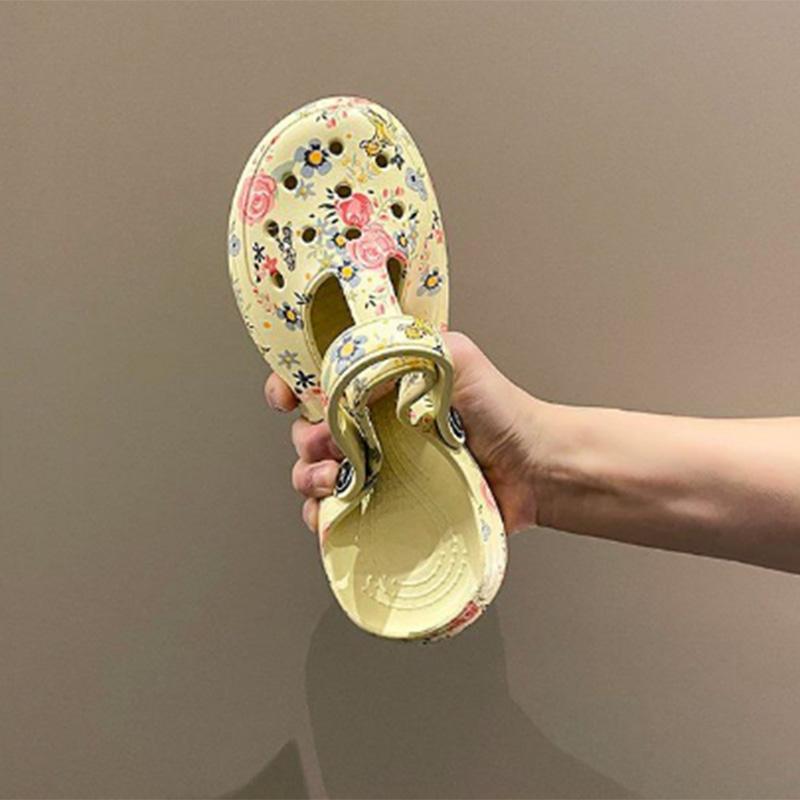 Hollow Shoes Women's Summer Hollow Baotou Drag Household Non-slip Breathable Fashion Soft Bottom Beach Ladies Sandals and Slippers