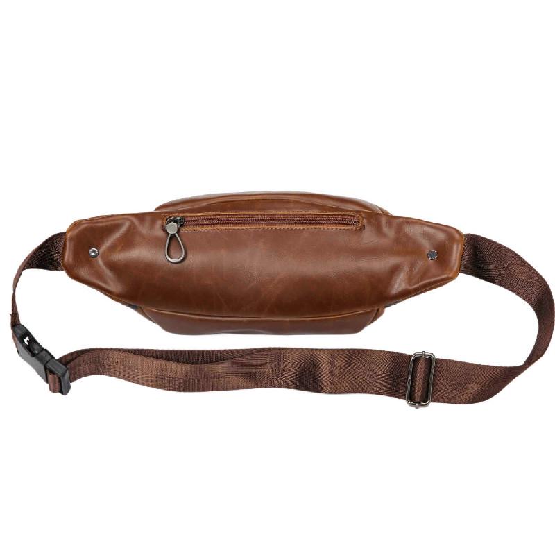 Waist Bag Men Portable Large Capacity Brown Mobile Phone Bag Chest Bag Outdoor Sports Shoulder Bag