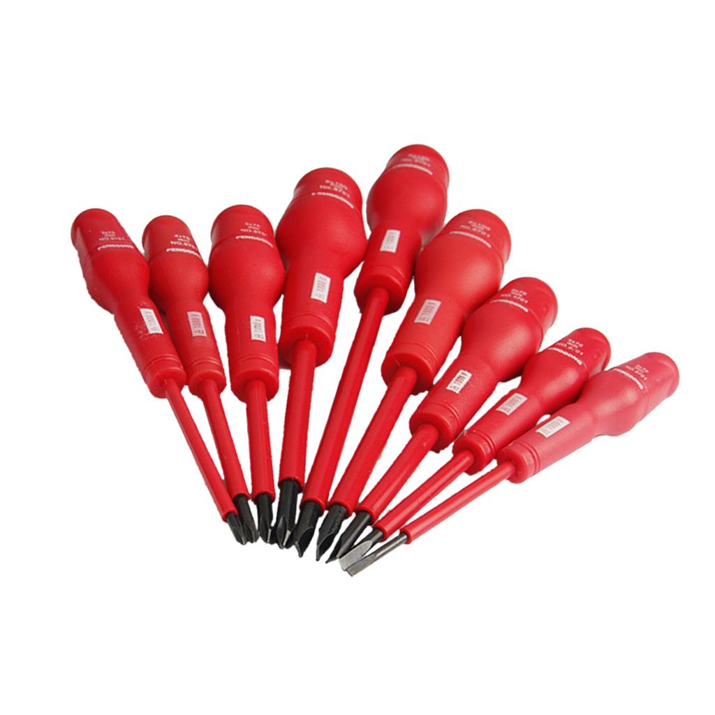 9Pcs Professional Insulated Electrician Screw Driver Set Magnetic Tools