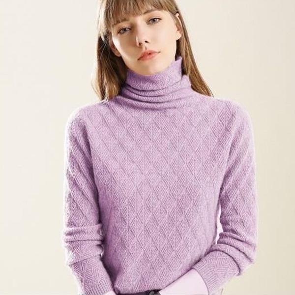 Spring and Autumn Cashmere Knitwear Pile Pile Collar Bottoming Shirt Turtleneck Slimming Warm Sweater Women