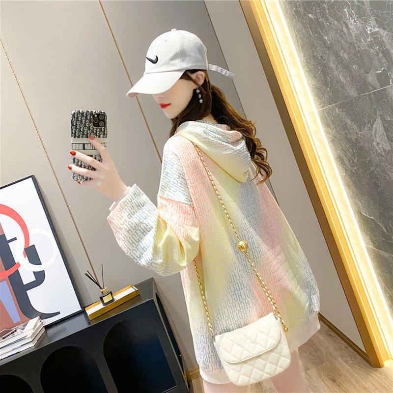 Korean Version of Loose Hooded Autumn Fashion Gradual Color Female Sweater Casual Loose Women's Top