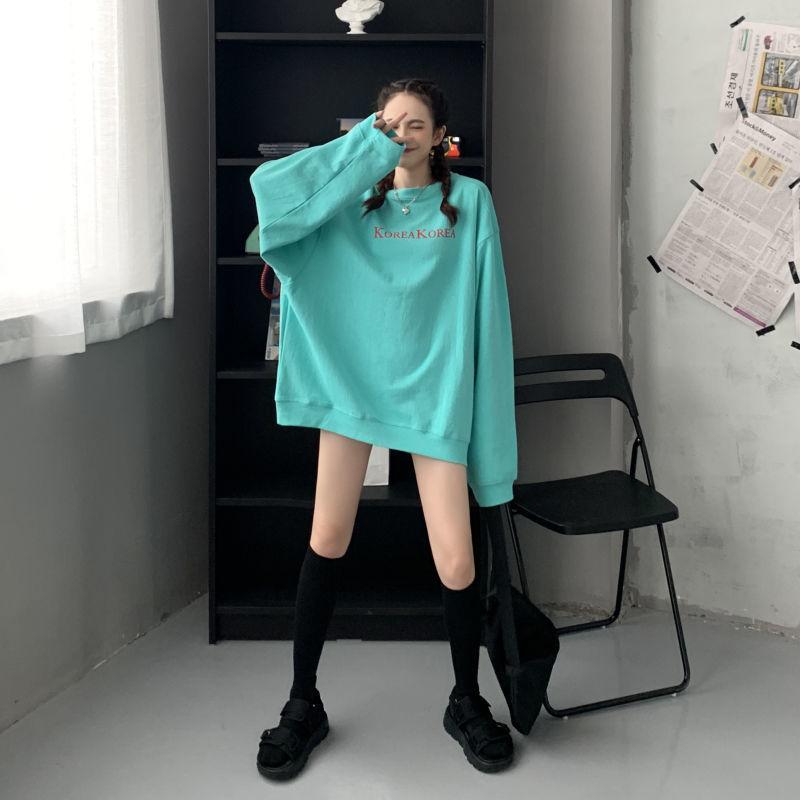 Spring and Autumn Loose Blouse Female Students All-match Hoodless Thin Sweater Long Sleeves