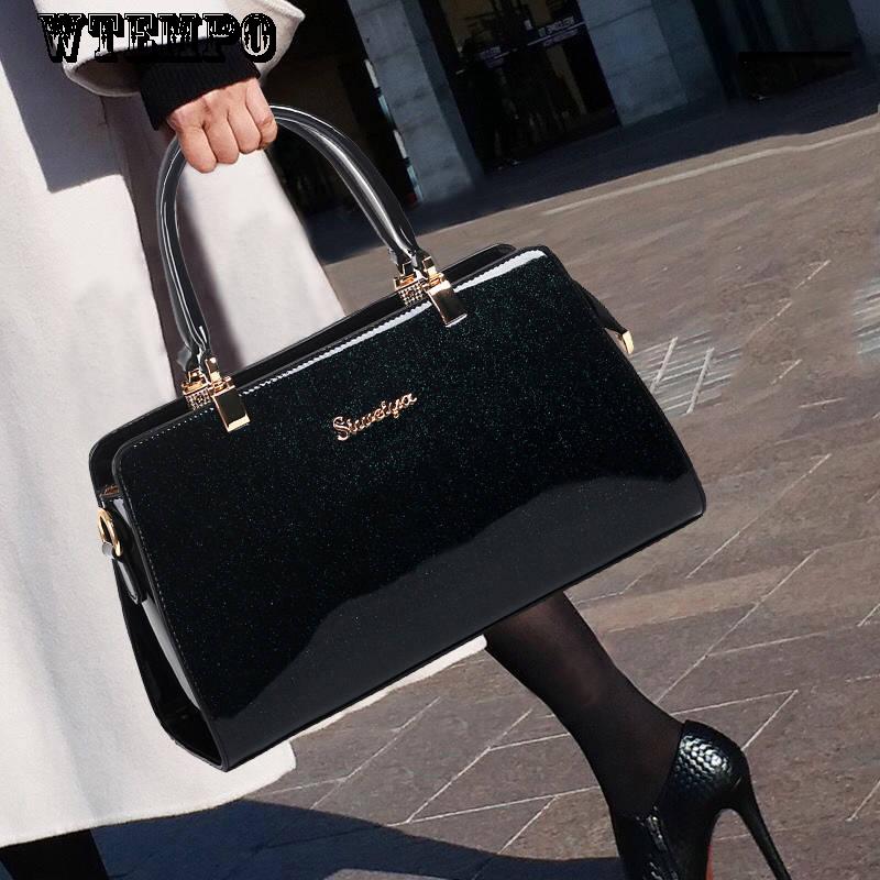 Women's Bag Fashion Handbag Messenger Bag Shoulder Bag Leather Texture Patent Leather Bag