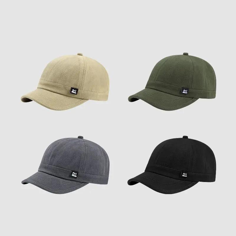 Men's Short-brimmed Soft Top Cap Tide Brand Casual Spring and Autumn Summer Hat Men's Army Green Brushed Baseball Cap