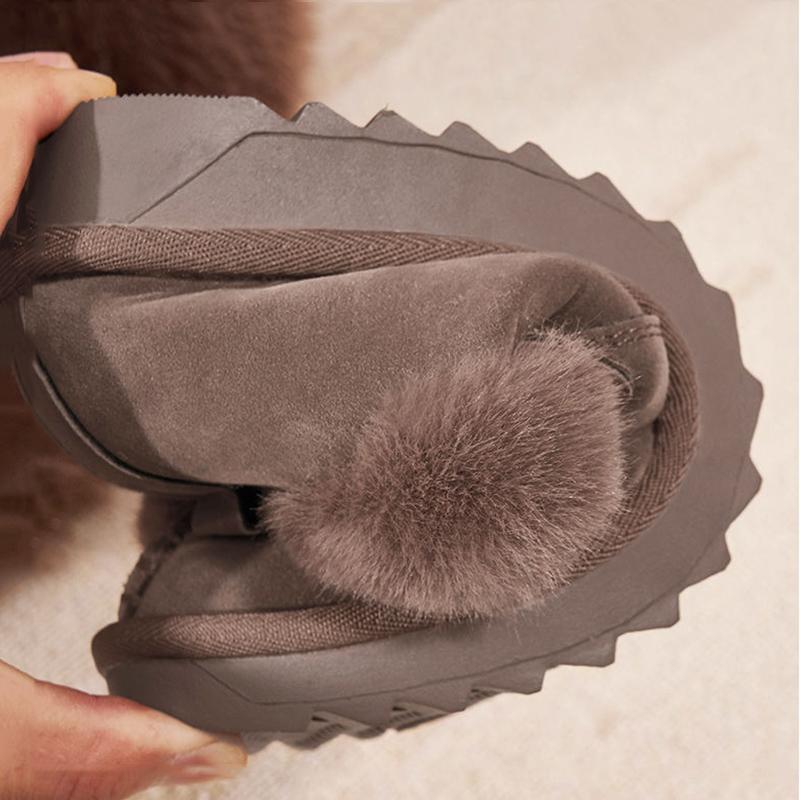 Snow Boots Women's Thick Winter Plus Velvet Cotton Shoes Women's Outer Wear Non-slip Warm Shoes Plush Shoes Cotton Shoes