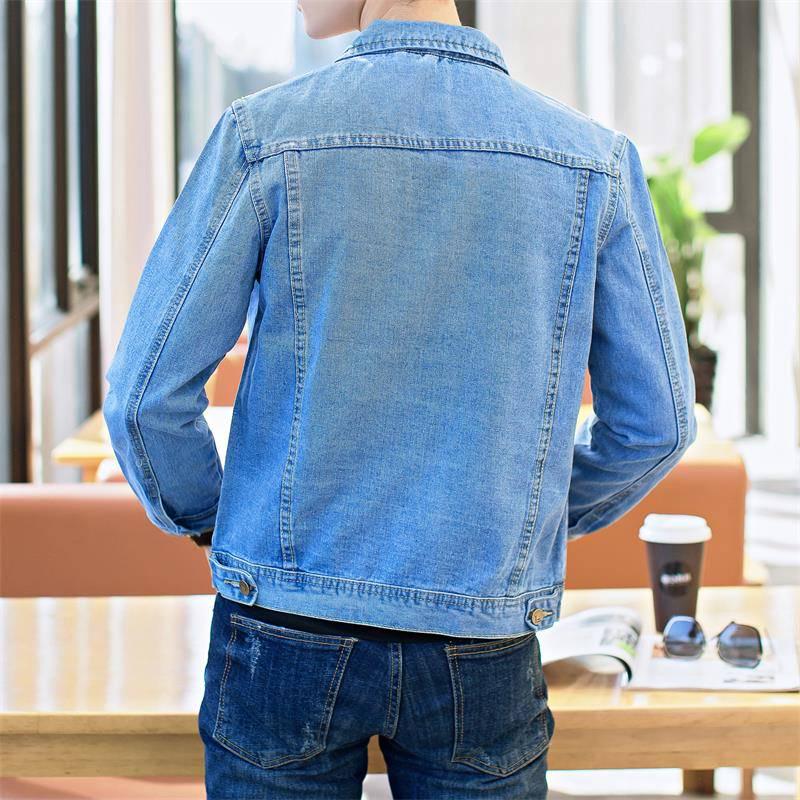 Mens Denim Jacket Trendy Fashion Hip Hop Streetwer Ripped Denim Jacket Men Jeanc Jacket Cowboy Coats