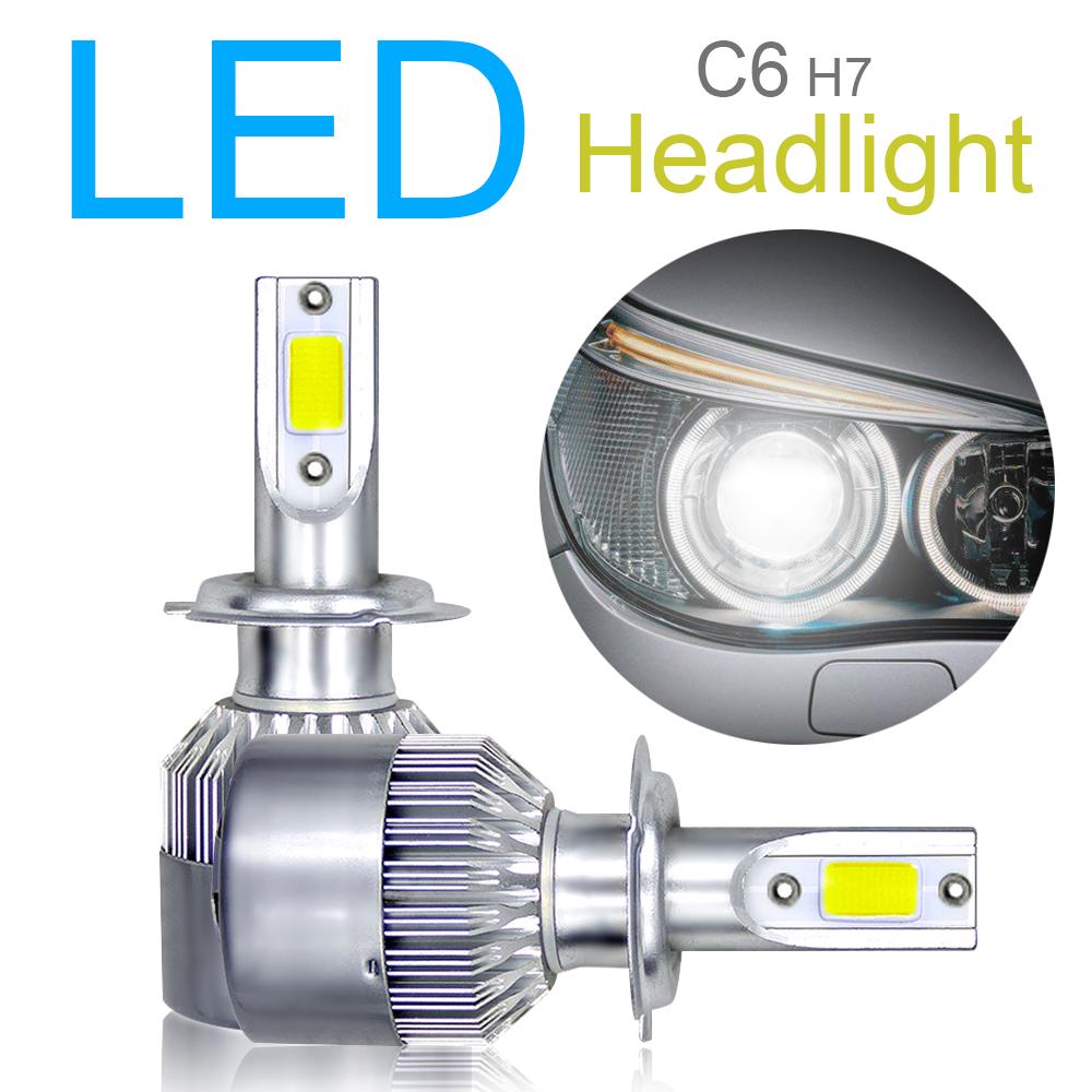 2pcs C6 10800LM 6000K 120W COB LED Car Headlight Kit Hi / Lo Light Bulbs