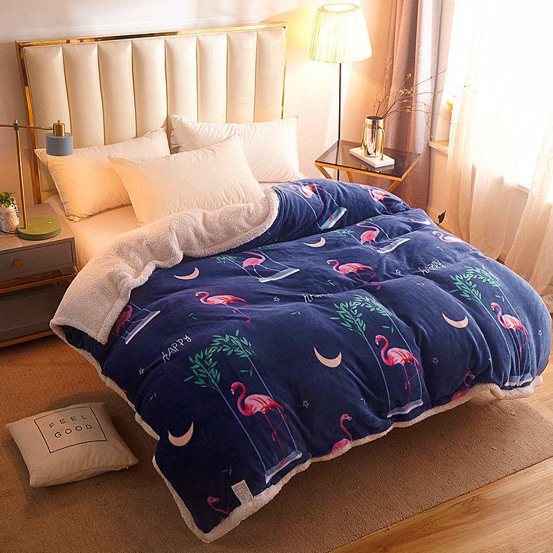 Winter Thick Double Layer Lamb Wool Multifunctional Blanket Duvet Cover Blanket Single Sheet Flannel Duvet Cover Warm Travel Blanket Zipper Bedspread