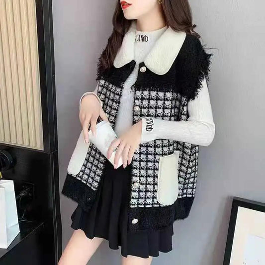 Women's Autumn and Winter Vest Jacket All-match Sleeveless Cardigan Jacket