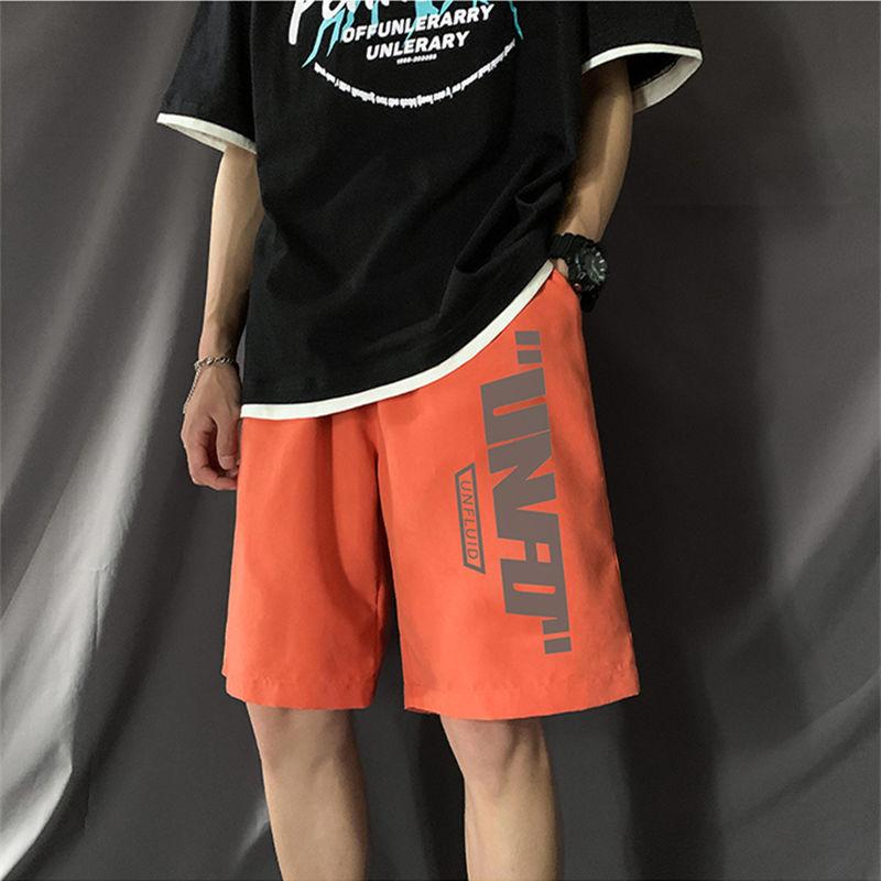 New Casual Sports Shorts Men's Trendy Brand Five-point Pants Loose Straight Beach Pants Summer Thin Men's Pants