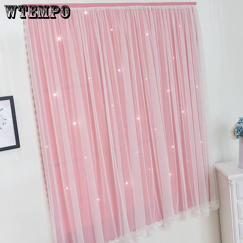 Blackout curtains bedroom paste paste punch magic curtain finished garden rental