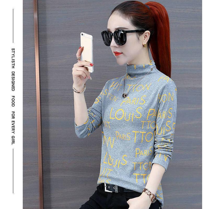 Plus Velvet Thick Women's Warm Clothing Tight-fitting High-neck Striped Winter Bottoming Shirt One-piece Gold Velvet Top