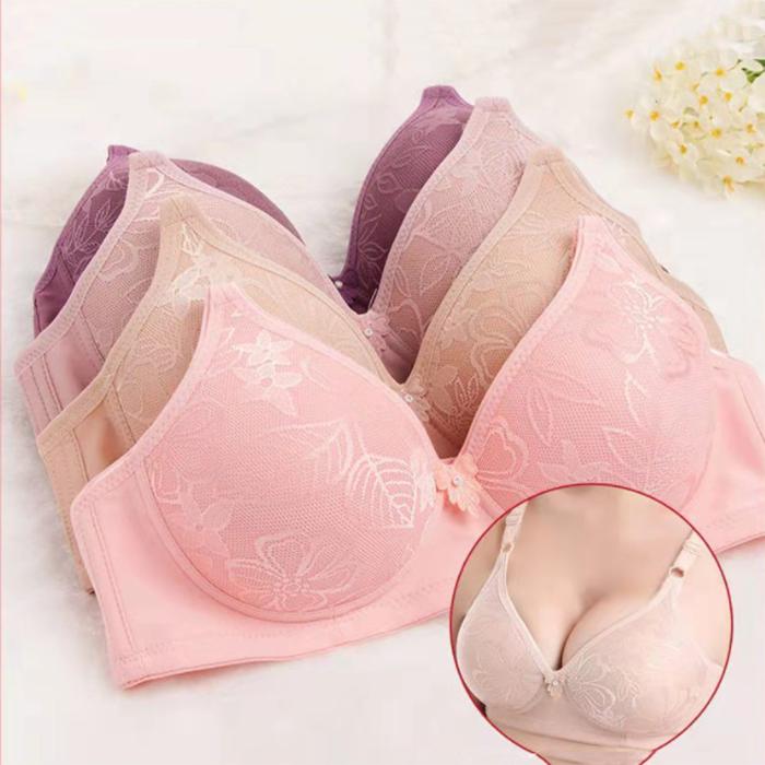 Women's Underwear Large Size Bra Thin Without Steel Ring Gathered Anti-sagging Breathable and Comfortable