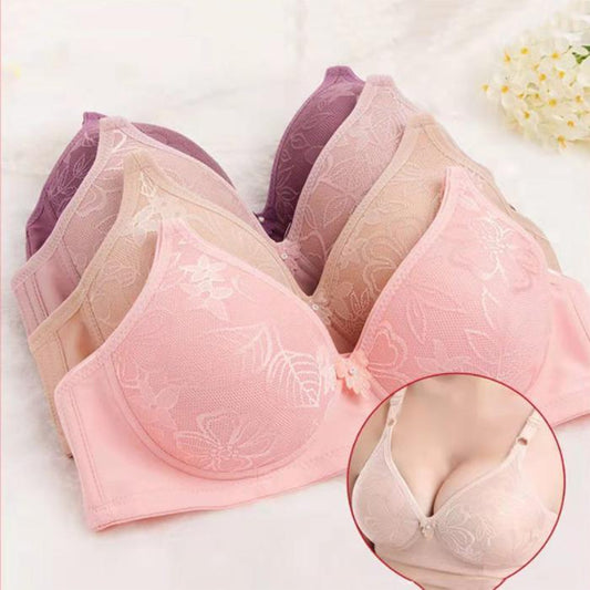 Women's Underwear Large Size Bra Thin Without Steel Ring Gathered Anti-sagging Breathable and Comfortable